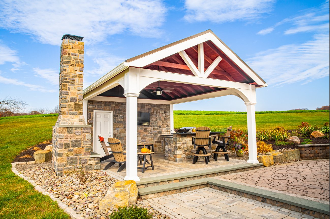 Traditional vinyl a frame pavilion villa