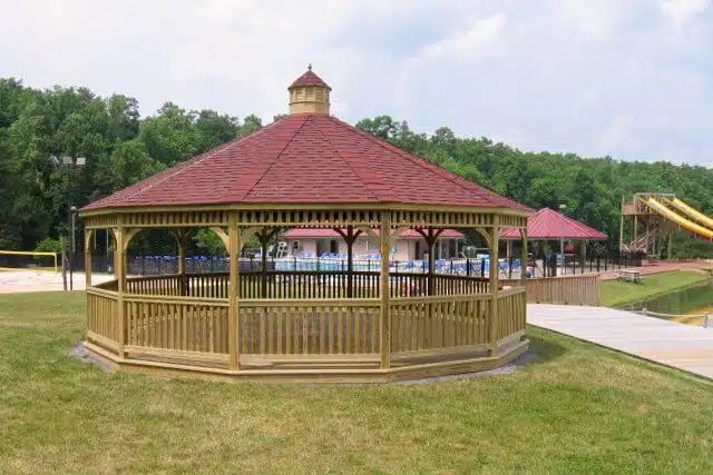 Wooden dodecagon gazebo