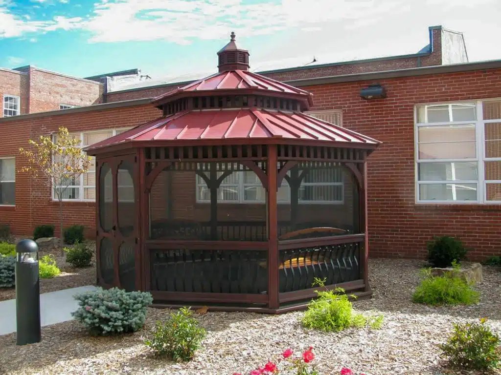 Octagonal wooden gazebo