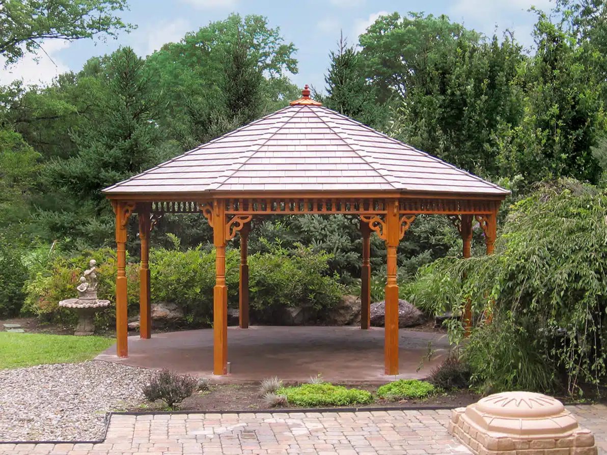 Wooden octagon gazebo design