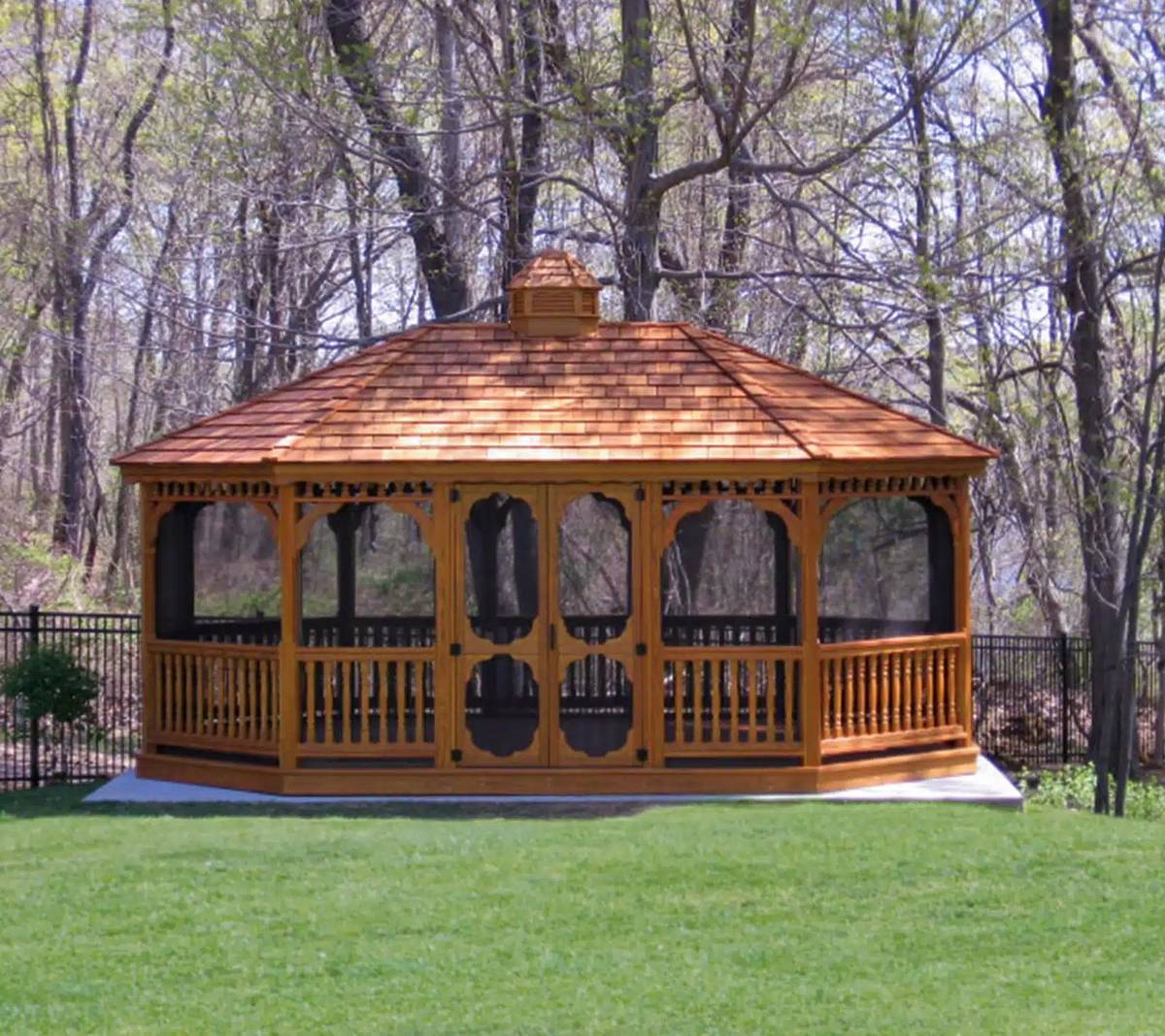 Wooden oval gazebo