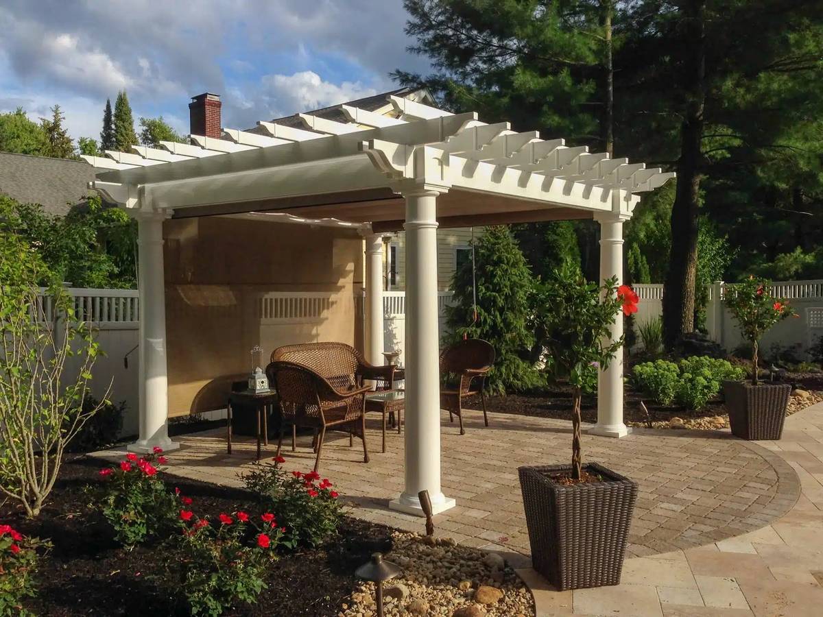 Modern garden pergola