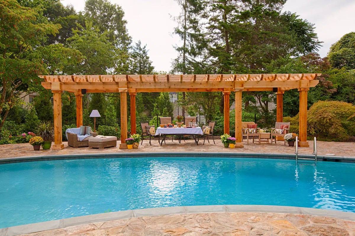 Outdoor rustic pergola