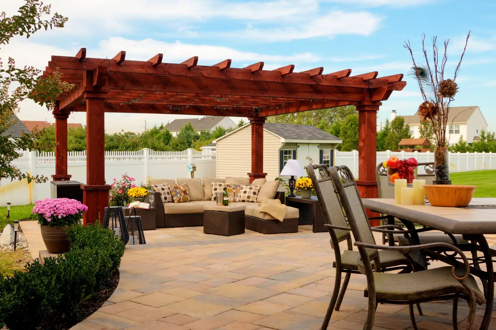 Rustic rooftop pergola