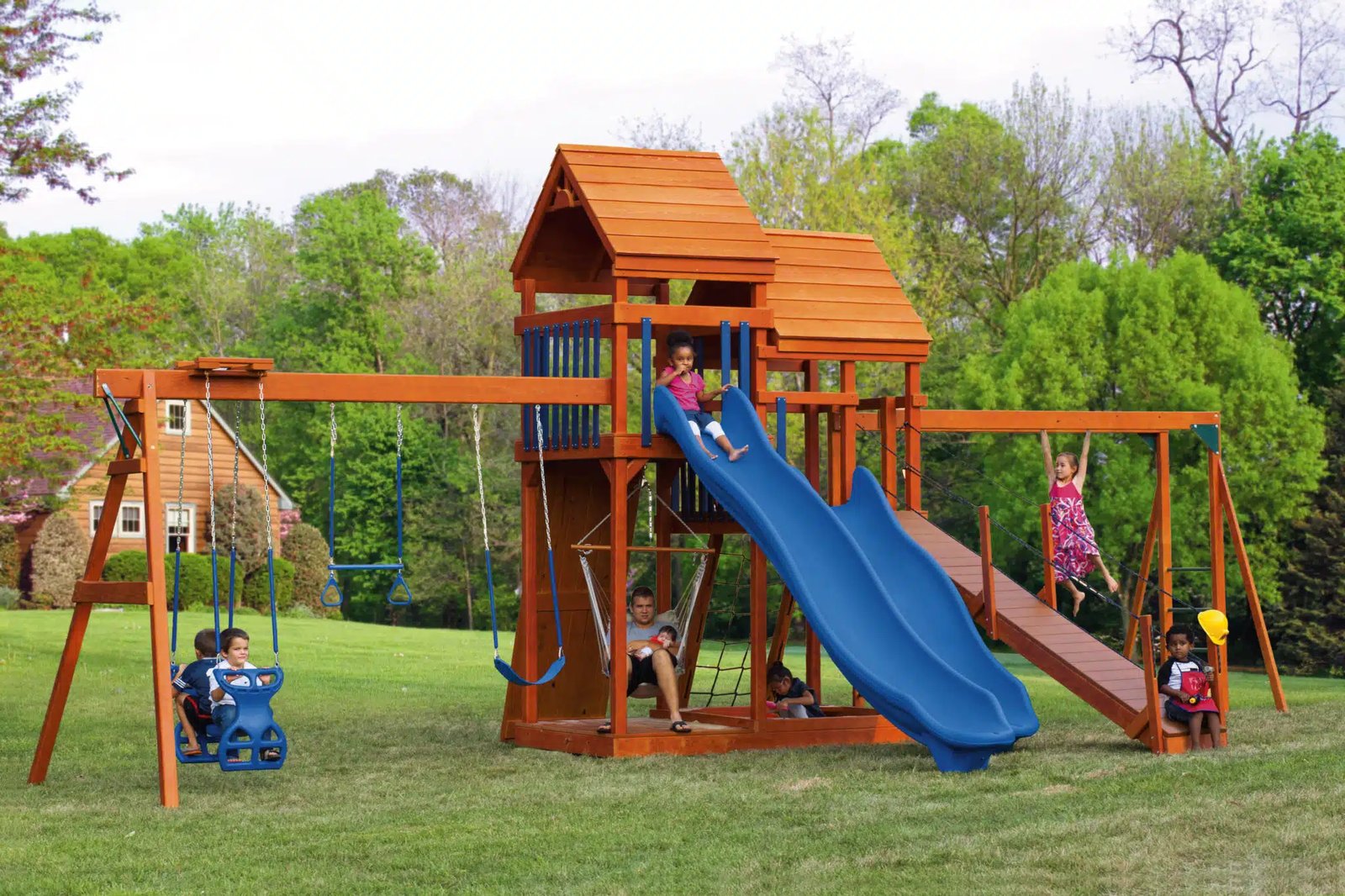Wooden backyard playsets
