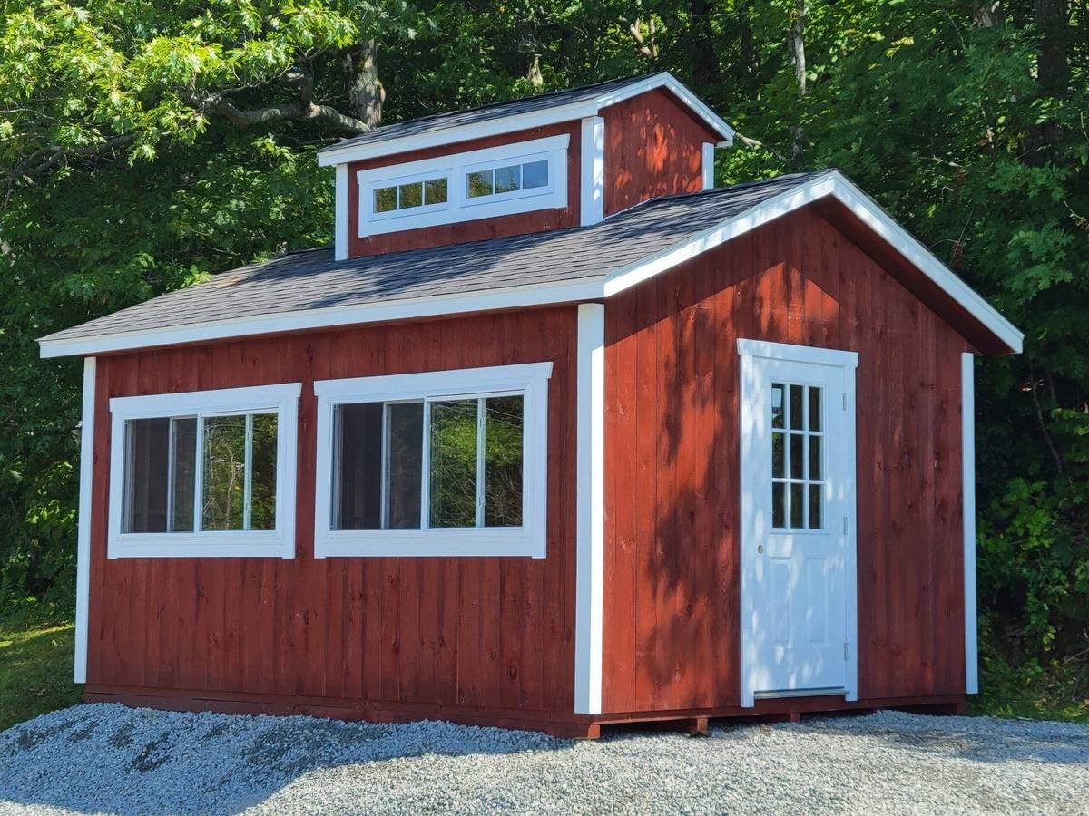 New England Sugar Shack shed — real Hometown Structures Sugar Shack photo, full shed